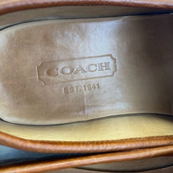 Coach Lawson Mens Brown Leather Loafers Size 8.5 D Made In Italy main image 14
